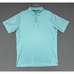 Bogey Bros Polo Shirt Mens L Geometric Golf Performance Birdie Finger AOP Preppy